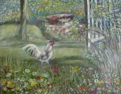 Rooster in the Garden 2