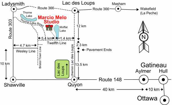 Map to Marcio Melo Studio